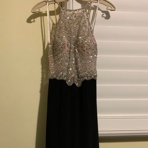 Maxi illusion beaded dress